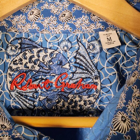 Robert Graham Men's Medium Long Sleeve Flip Cuff Button Down Shirt - Picture 5 of 10